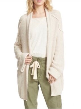 Free People Cream Low Tide Cardigan